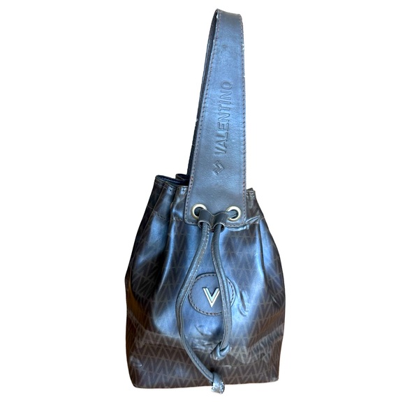 Mario Valentino Handbags - Mario Valentino Brown Hand Bag Drawstring 70s/80s Boho Chic